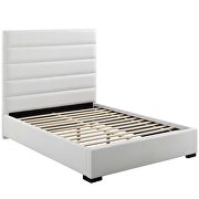 Upholstered faux leather platform bed in white by Modway additional picture 5