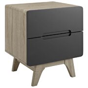 Wood nightstand or end table in natural gray by Modway additional picture 6
