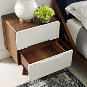 Wood nightstand or end table in walnut white by Modway additional picture 2