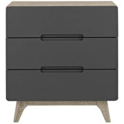 Three-drawer chest or stand in natural gray additional photo 4 of 5