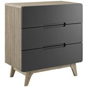 Three-drawer chest or stand in natural gray additional photo 5 of 5
