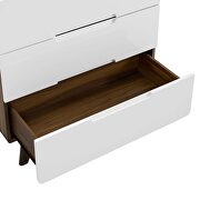 Three-drawer chest or stand in walnut white by Modway additional picture 2