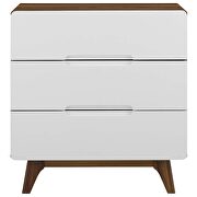 Three-drawer chest or stand in walnut white by Modway additional picture 4
