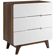 Three-drawer chest or stand in walnut white by Modway additional picture 5