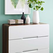 Three-drawer chest or stand in walnut white by Modway additional picture 6