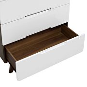 Four-drawer chest or stand in walnut white by Modway additional picture 2