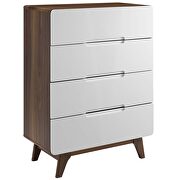 Four-drawer chest or stand in walnut white by Modway additional picture 5
