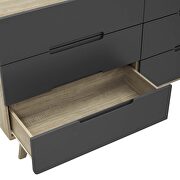 Six-drawer wood dresser or display stand in natural gray additional photo 2 of 5