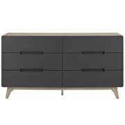 Six-drawer wood dresser or display stand in natural gray additional photo 4 of 5