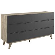Six-drawer wood dresser or display stand in natural gray additional photo 5 of 5