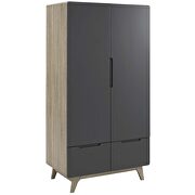 Wood wardrobe cabinet in natural gray by Modway additional picture 5