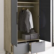 Wood wardrobe cabinet in natural gray by Modway additional picture 6