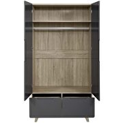 Wood wardrobe cabinet in natural gray by Modway additional picture 7
