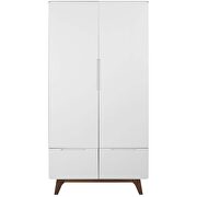 Wood wardrobe cabinet in walnut white by Modway additional picture 4