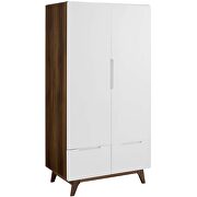 Wood wardrobe cabinet in walnut white by Modway additional picture 5