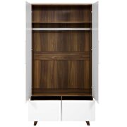 Wood wardrobe cabinet in walnut white by Modway additional picture 6