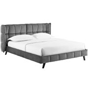 Performance velvet platform bed in gray by Modway additional picture 4