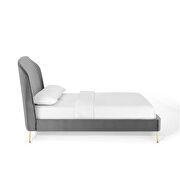 Upholstered performance velvet platform bed in gray by Modway additional picture 6
