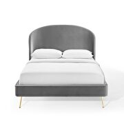 Upholstered performance velvet platform bed in gray by Modway additional picture 7