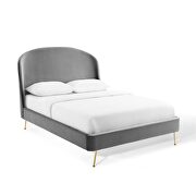 Upholstered performance velvet platform bed in gray by Modway additional picture 8