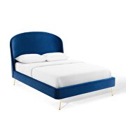 Upholstered performance velvet platform bed in navy by Modway additional picture 8