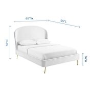 Upholstered performance velvet platform bed in white by Modway additional picture 3