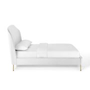 Upholstered performance velvet platform bed in white by Modway additional picture 7