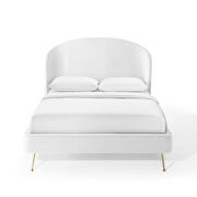 Upholstered performance velvet platform bed in white by Modway additional picture 8