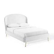 Upholstered performance velvet platform bed in white by Modway additional picture 9
