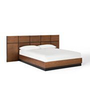 Beautifully grained brown walnut veneer platform bed by Modway additional picture 6