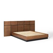Beautifully grained brown walnut veneer platform bed by Modway additional picture 7