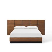 Beautifully grained brown walnut veneer platform bed by Modway additional picture 9