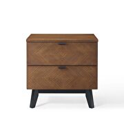 Wood nightstand in walnut by Modway additional picture 6