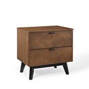 Wood nightstand in walnut by Modway additional picture 7