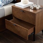Wood nightstand in walnut by Modway additional picture 8