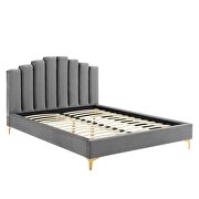 Gray finish performance velvet platform bed by Modway additional picture 5