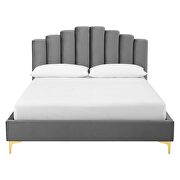 Gray finish performance velvet platform bed by Modway additional picture 8