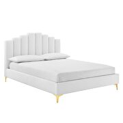 White finish performance velvet platform bed by Modway additional picture 5