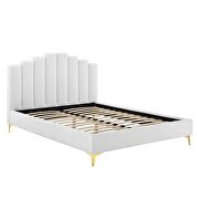 White finish performance velvet platform bed by Modway additional picture 6