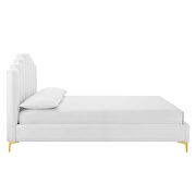 White finish performance velvet platform bed by Modway additional picture 7