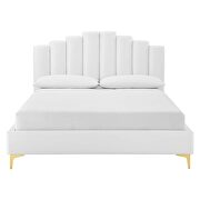 White finish performance velvet platform bed by Modway additional picture 8