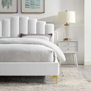 White finish performance velvet platform bed by Modway additional picture 9