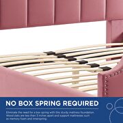 Dusty rose finish performance velvet upholstery platform bed by Modway additional picture 2