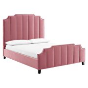 Dusty rose finish performance velvet upholstery platform bed by Modway additional picture 6