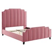 Dusty rose finish performance velvet upholstery platform bed by Modway additional picture 7