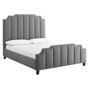 Gray finish performance velvet upholstery platform bed by Modway additional picture 4