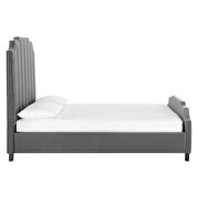 Gray finish performance velvet upholstery platform bed by Modway additional picture 7