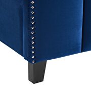 Navy finish performance velvet upholstery platform bed by Modway additional picture 5