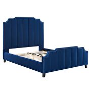 Navy finish performance velvet upholstery platform bed by Modway additional picture 7