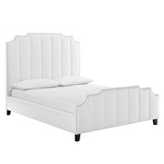 White finish performance velvet upholstery platform bed by Modway additional picture 6